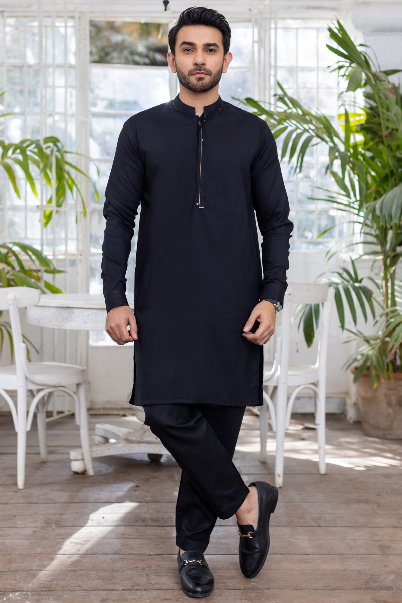 Royal Stitched Suit with Trouser - Black