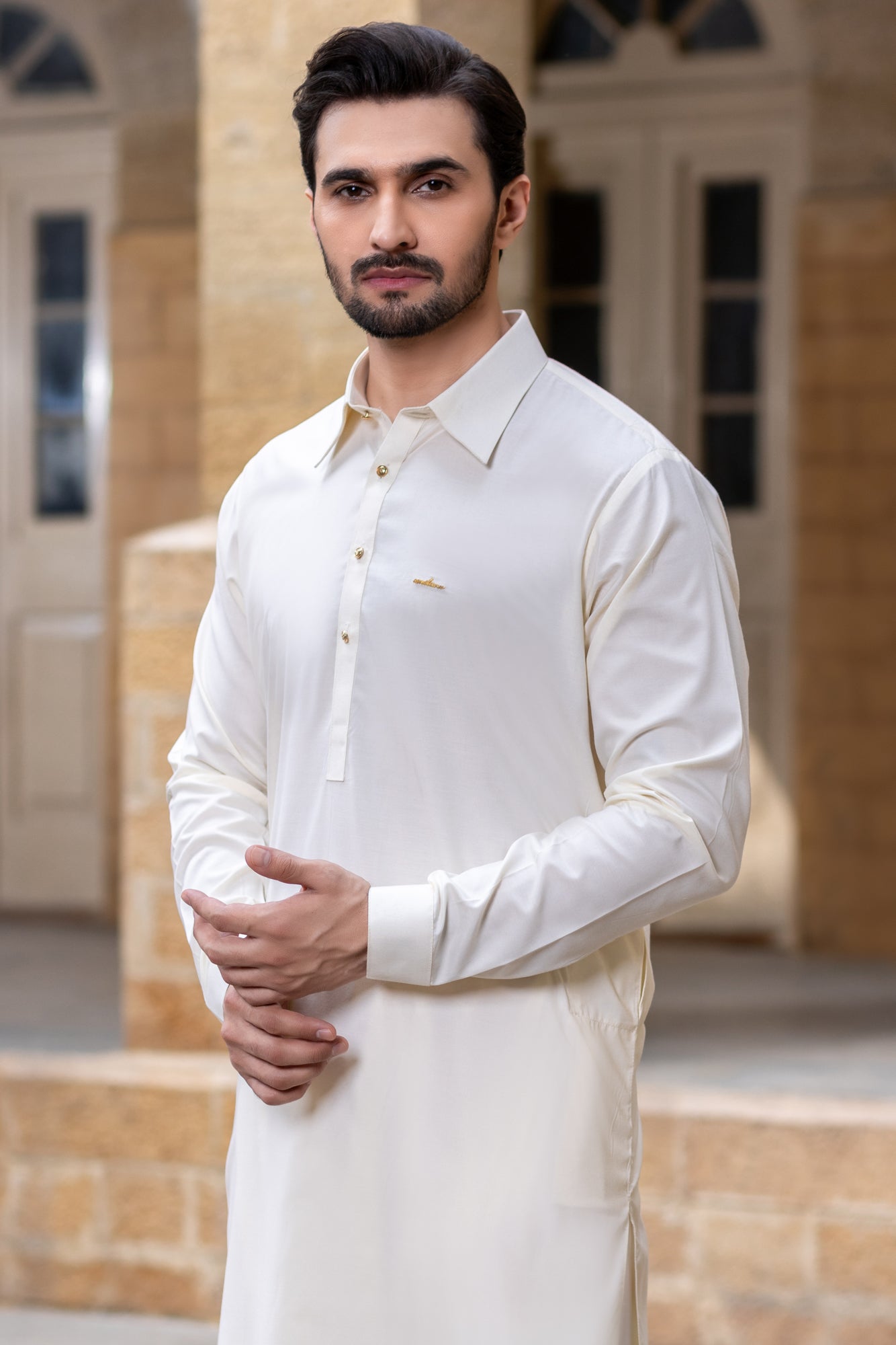 Boski Italian collar with hand golden button & signature badge Collar