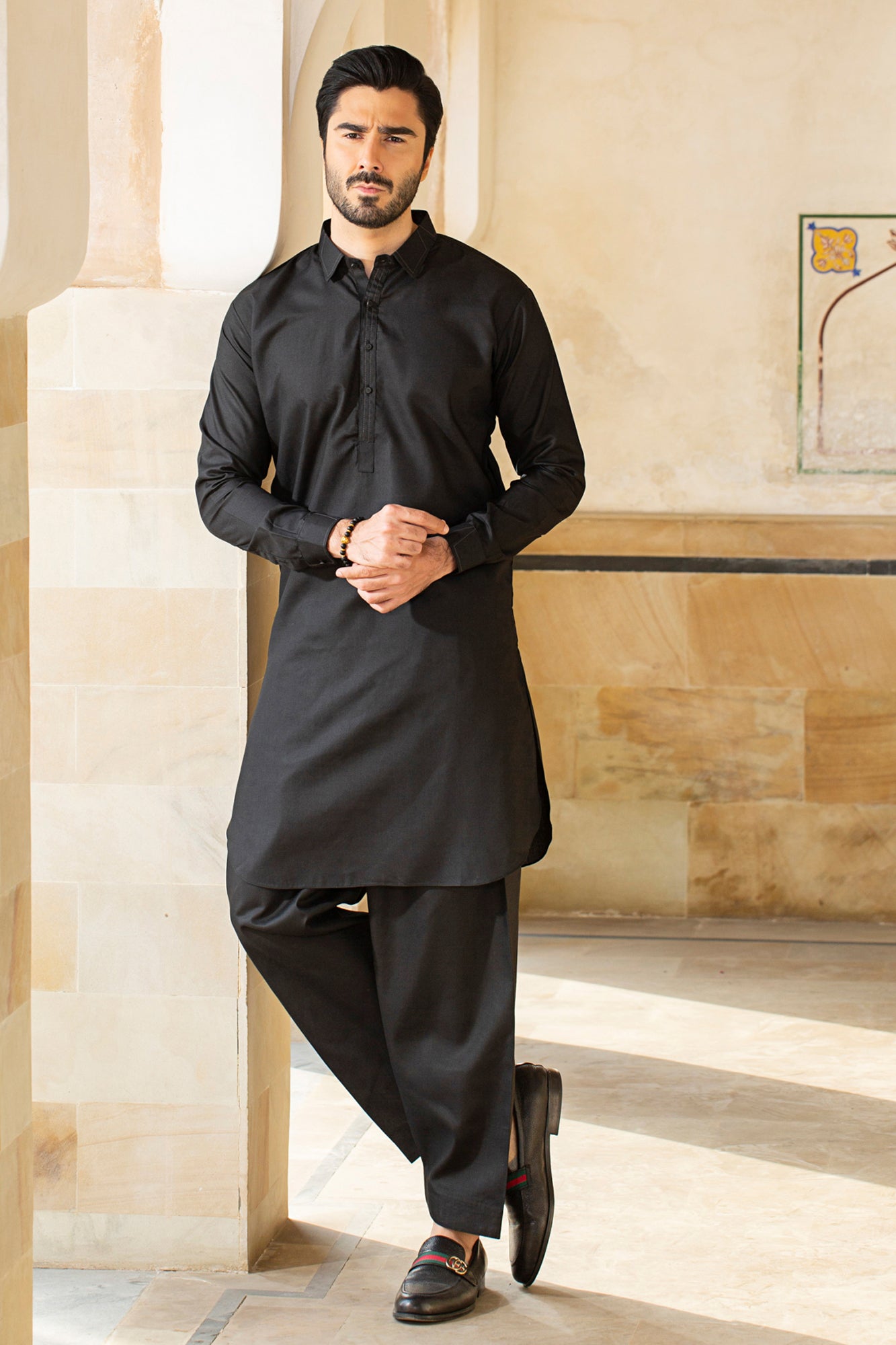 Basic Black Shalwar Kameez STITCHED - Black All Season