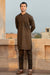 Stitched Arabic Cargo Suit - Brown