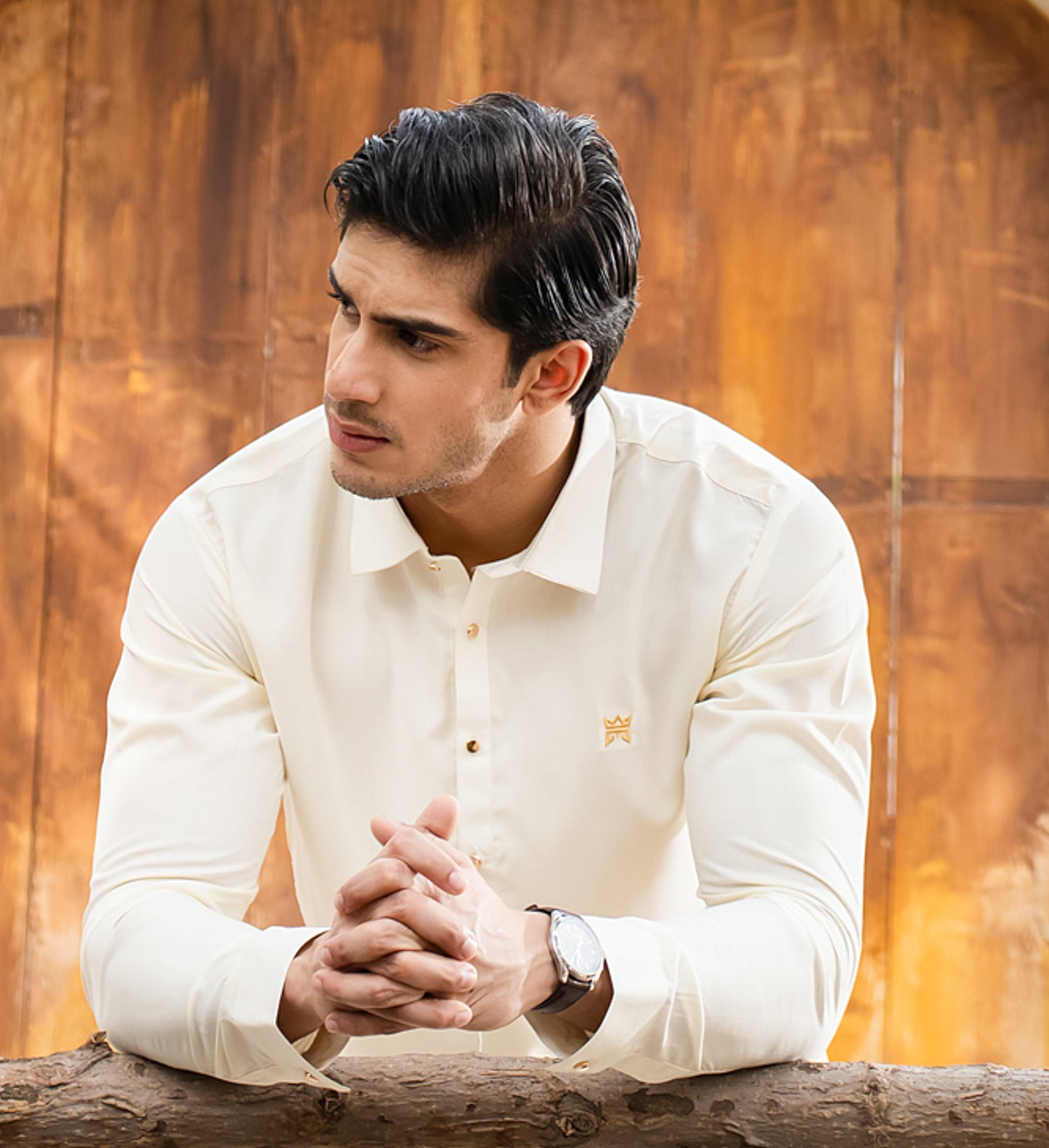 Small Logo Collection Stitched Suit - Egg white