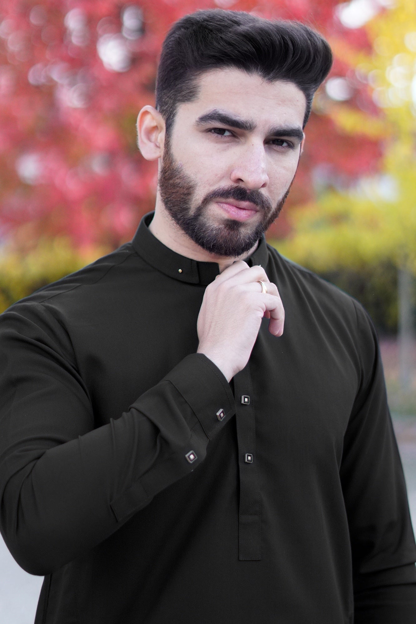 Stitched Royal Shalwar Kameez Suit-Black