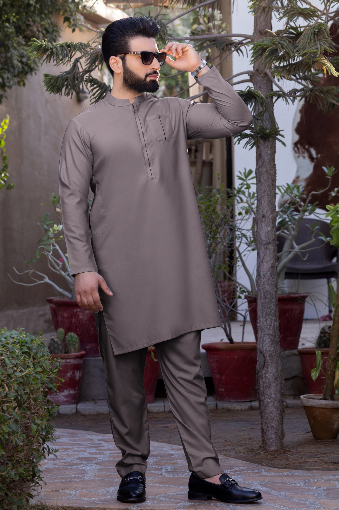 Ashgrey Pocket Stitched Kurta Trouser
