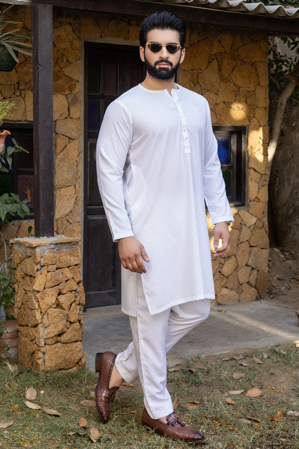 Awami Stitched Suit with Trouser - Eggwhite