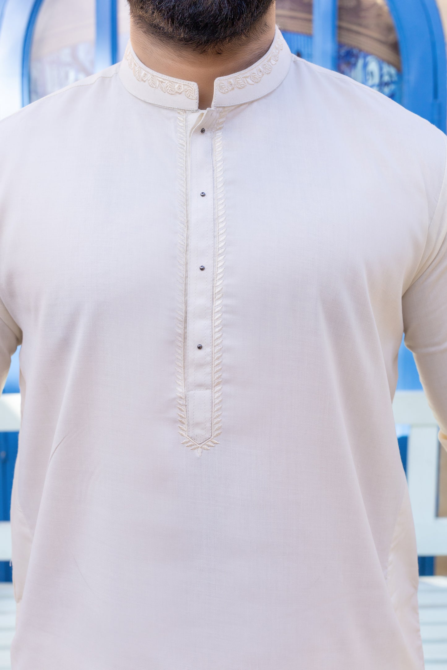 Rivet Detailing Stitched Suit with Shalwar Boski
