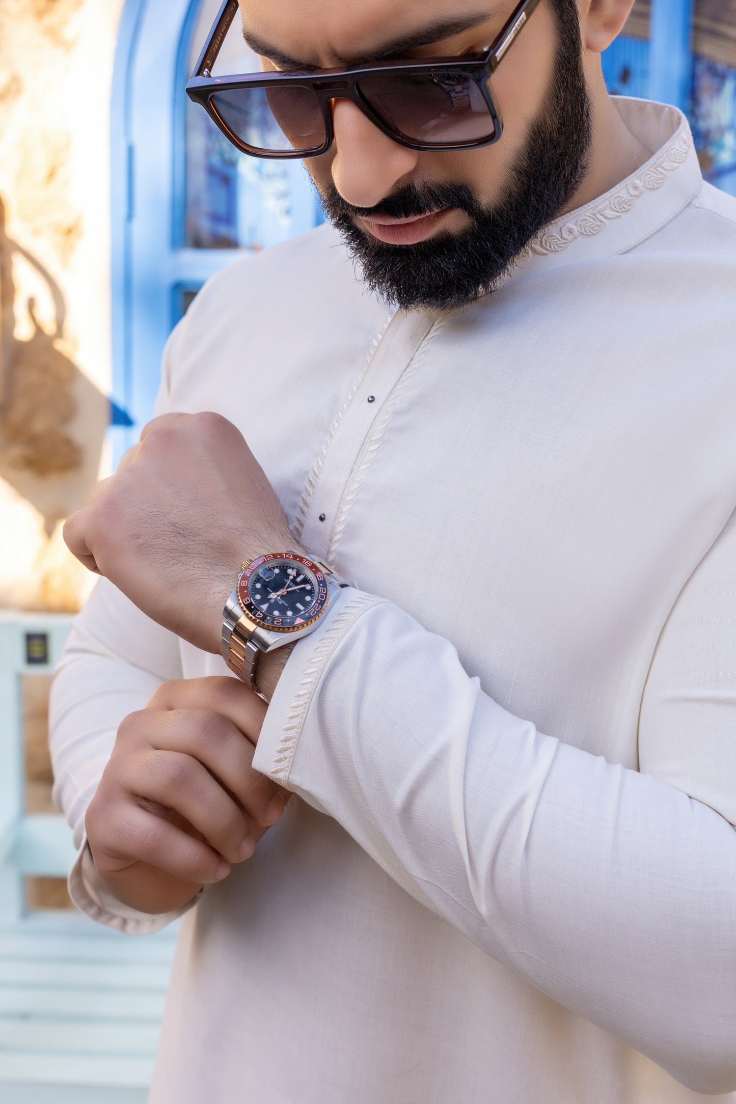 Rivet Detailing Stitched Suit with Shalwar Boski