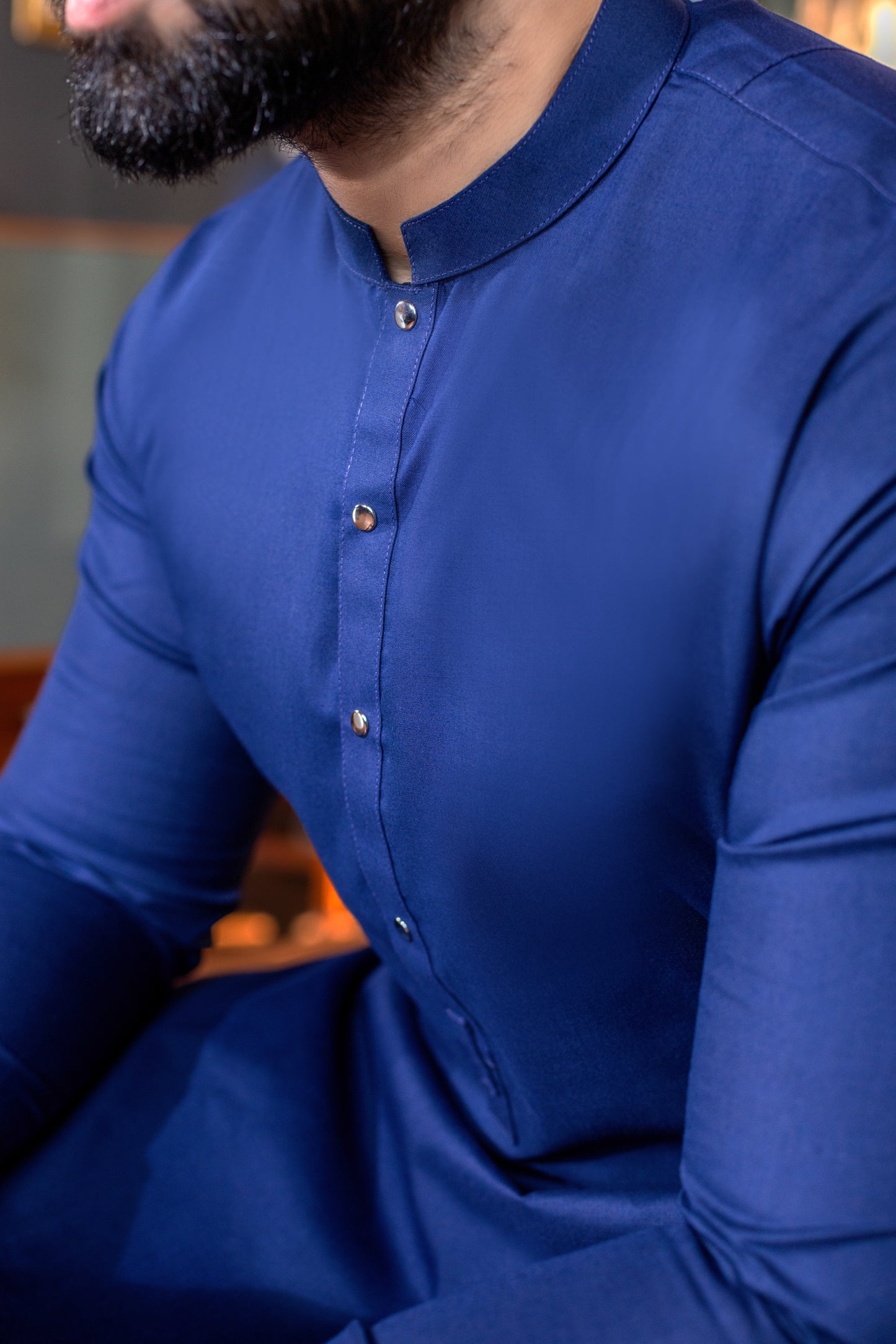 Sultan Stitched Suit with Trouser - Navy