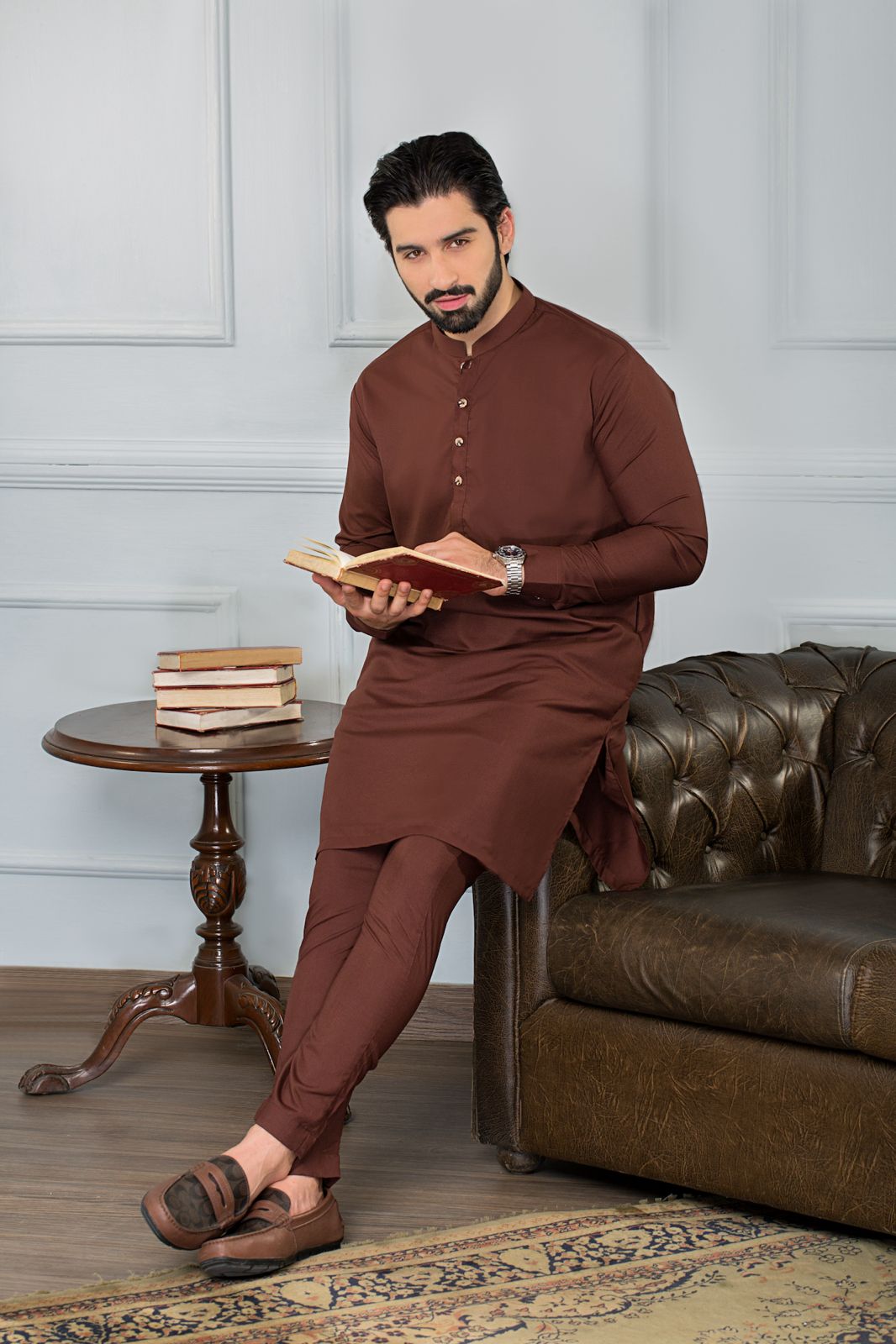 Basic Stitched Suit with Trouser - Rust