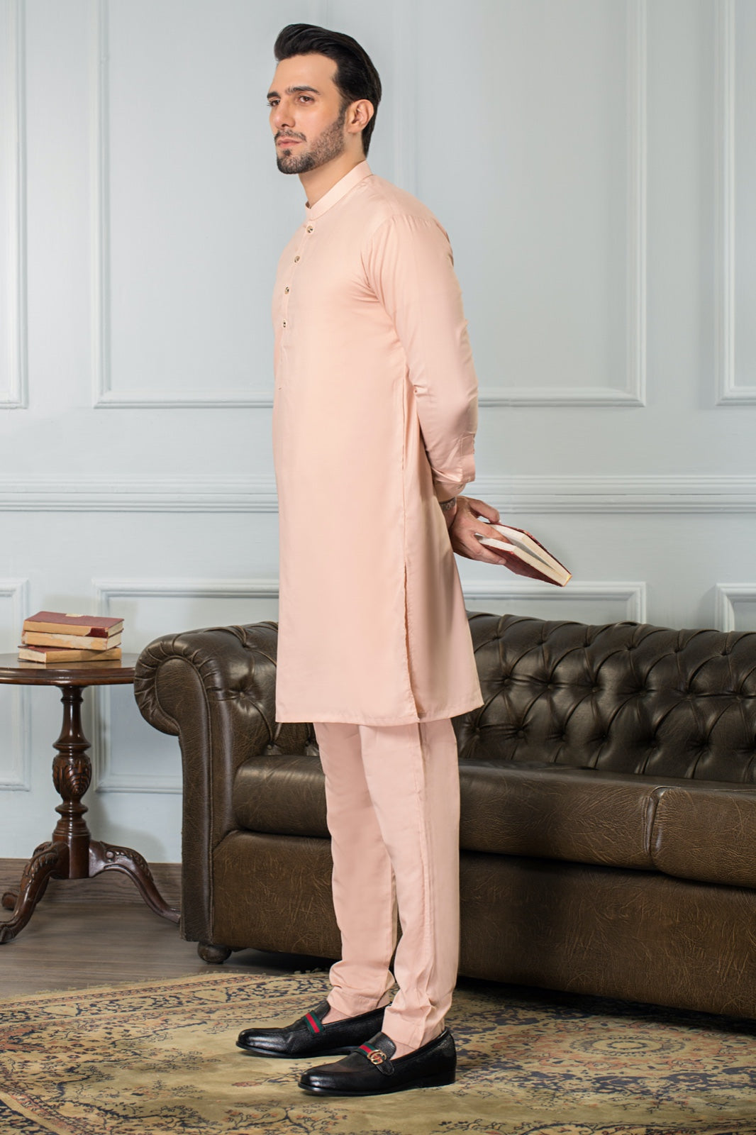 Basic Tea Pink Stitched Suit