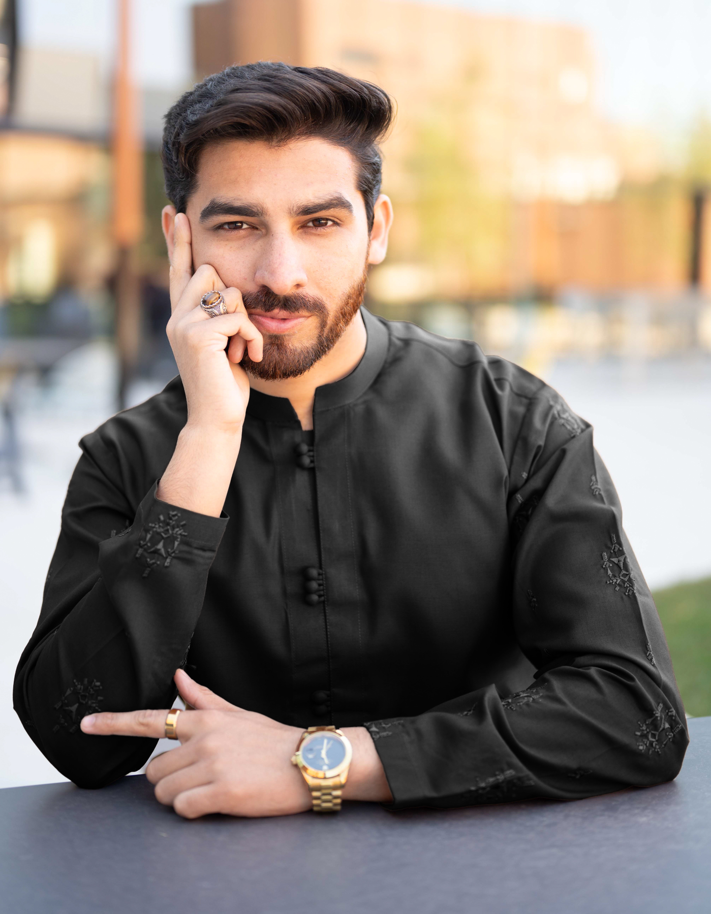 Eid Collection Embroidered Sitched Suit Black