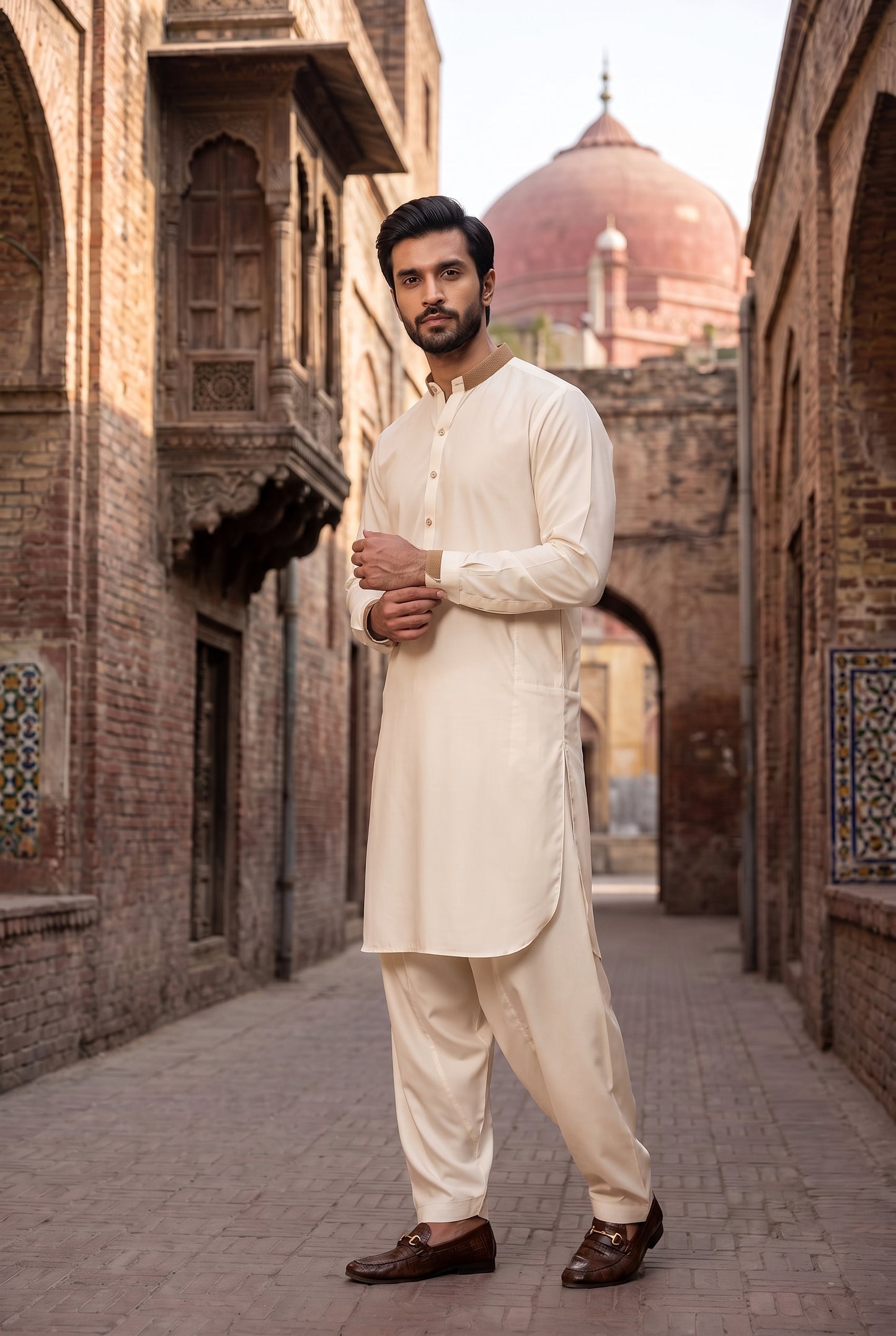 Stitched Jacquard ban Suit with Shalwar -Boski
