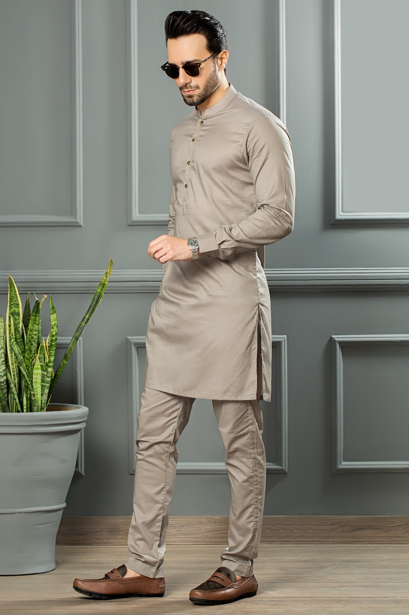 Stitched All Season Blended Ban Suit - Rich Cream