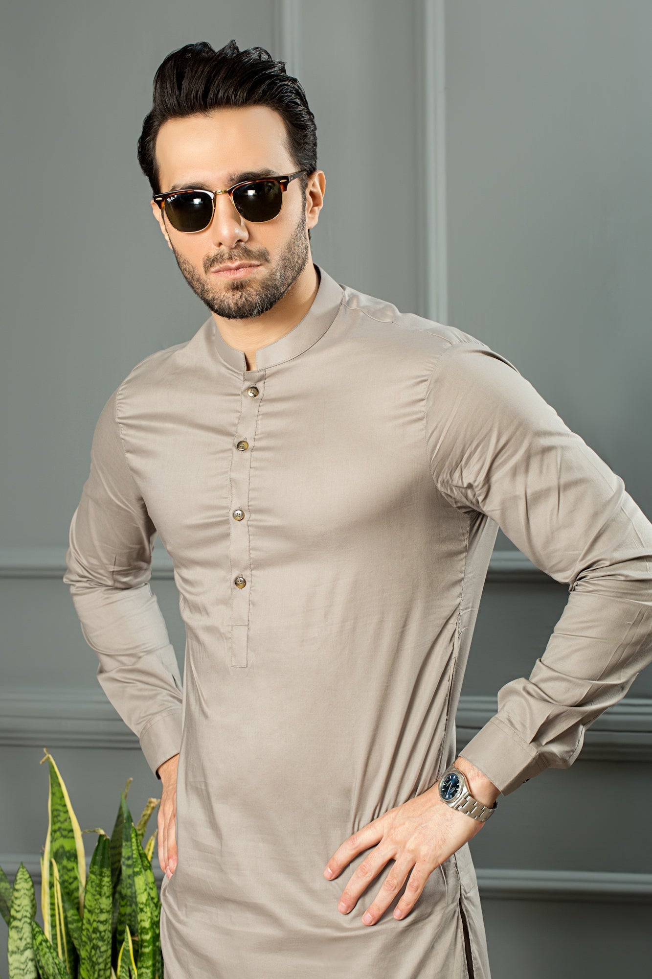 Stitched All Season Blended Ban Suit - Rich Cream