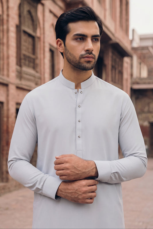 Stitched Shalwar Kameez with Ban and inside Champa bite stitch-Aqua Blue