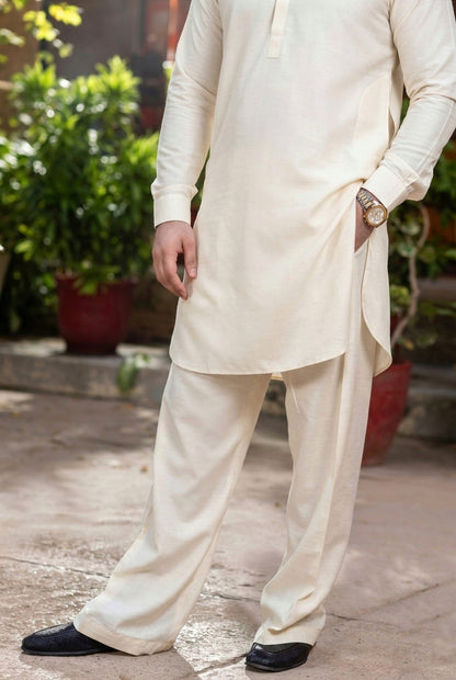 Stitched gol gehra kurta with Farshi shalwar-Boski