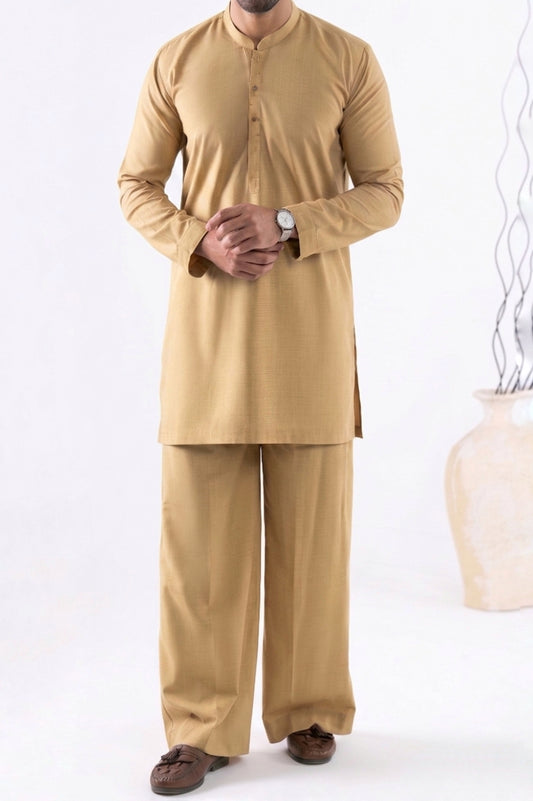 Stitched Nawabi Kameez with Farshi Shalwar-Tea Pink