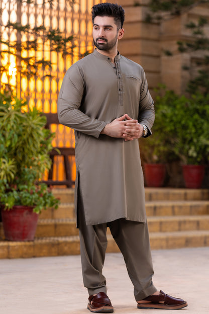 Ash-Grey Ash-grey with side pocket fashion hidden patti bartaik stitch in patti