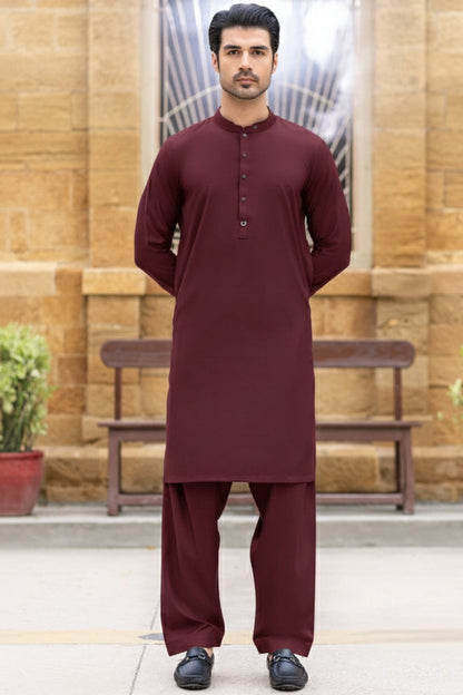 Small square button with fashion ring in patti-Wine