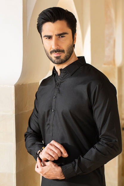 Basic Black Shalwar Kameez  STITCHED - Black All Season