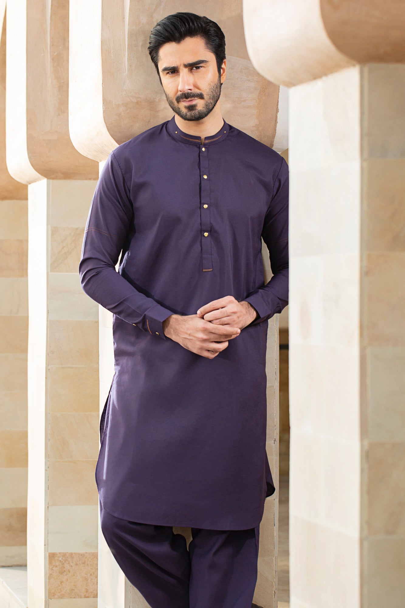 LUX COLLECTION STITCHED SUIT - Magenta