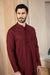 FESTIVE COLLECTION STITCHED POCKET EMBROIDERY SUIT - Burgundy