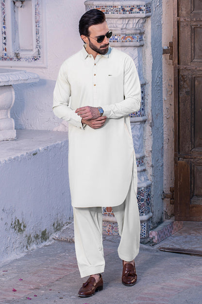 MODERN STITCHED KAMEEZ SHALWAR SUIT WITH BADGE - Boski