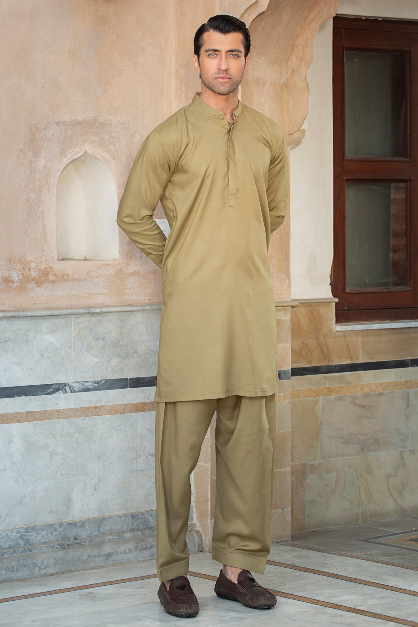 Modern DOUBLE Ban Stitched Suit - PEACH