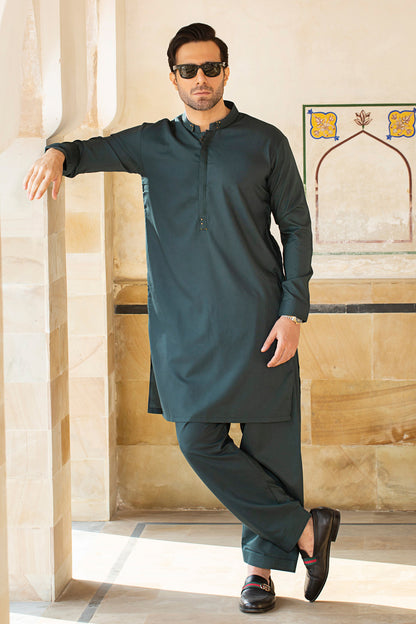 MUGHAL E AZAM COLLECTION STITCHED SHALWAR WITH KAMEEZ - Sea Green