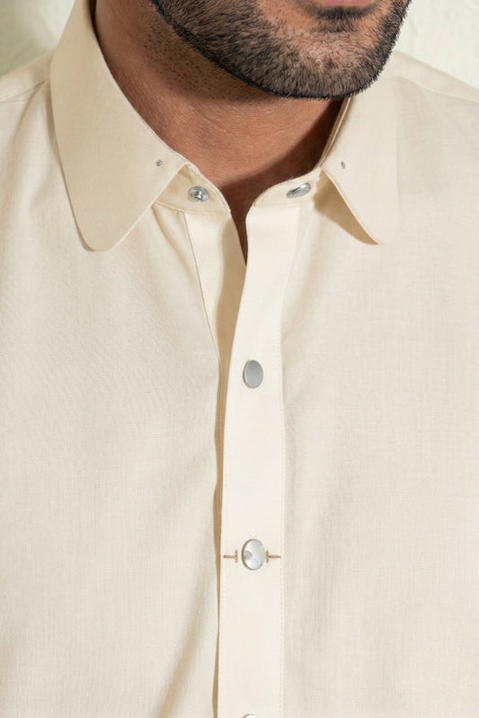 Gol gehra wide french collar  Shalwar Kameez-Boski