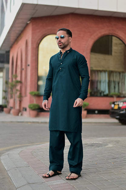 LUX STITCHED SUIT WITH SHALWAR - Teal