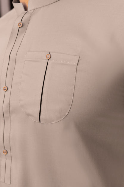Plum with Pocket Stitched Suit
