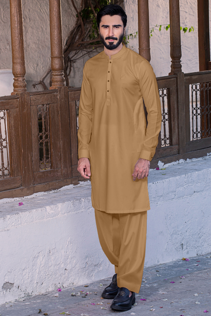 Boutiqe Button Stitched Suit with Shalwar - Peach