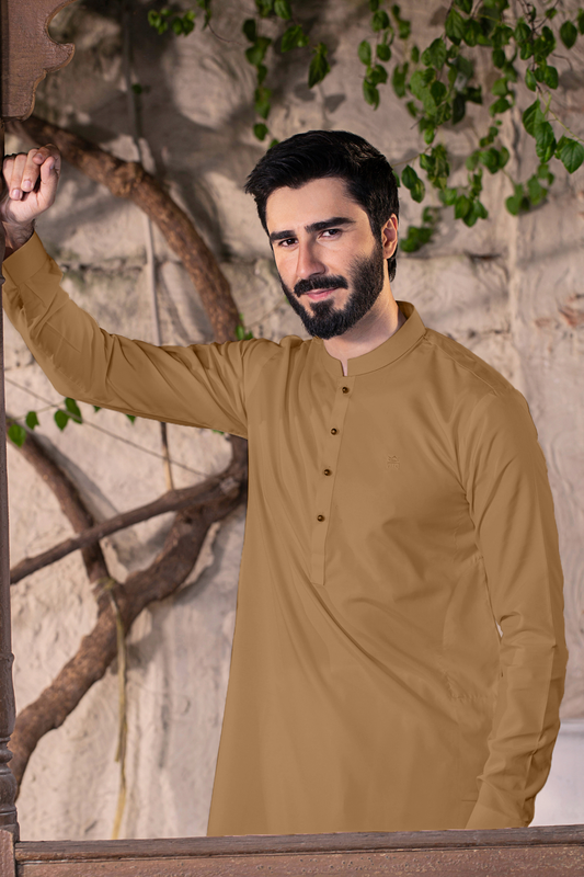 Boutiqe Button Stitched Suit with Shalwar - Peach