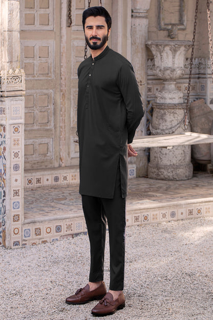 Festive Wear Stitched suit with Trouser - Black