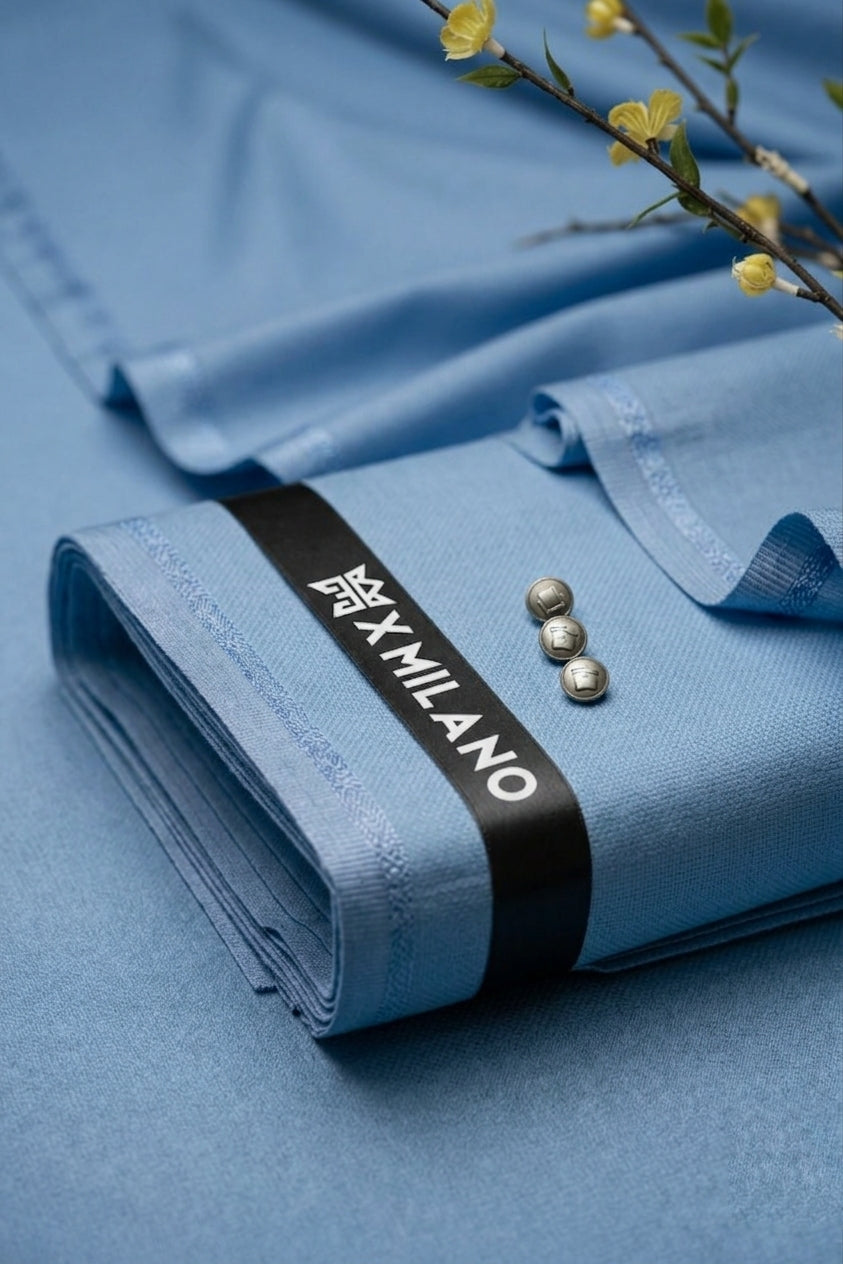 Blended Wash & Wear All Season Fabric -Sky Blue