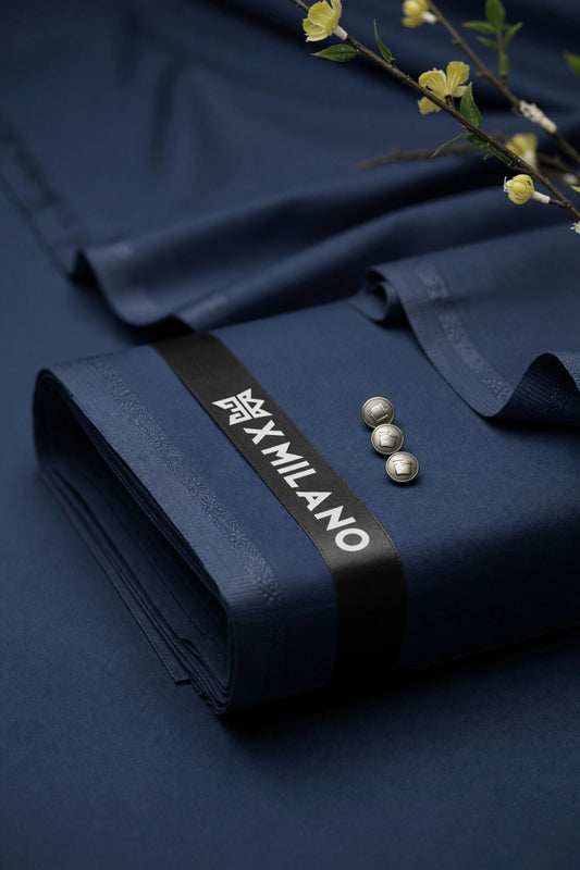 Blended Wash & Wear All Season Fabric -Blue
