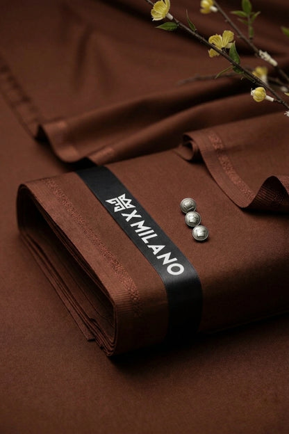 Blended Wash & Wear All Season Fabric -Deep Rust Brown
