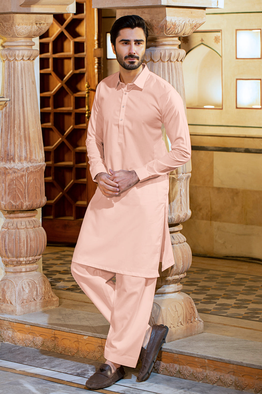 Crisp Fall Stitched Suit Limited Edition - Tea pink