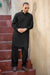 Stitched Shalwar with Kameez with Collar- Black