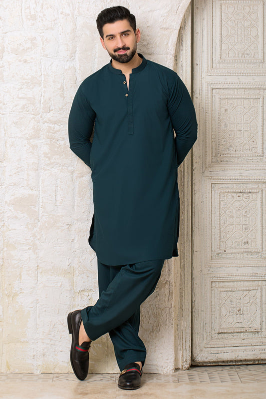 Mughal e Azam All Season Collection Shalwar Kameez with GumPatti - SeaGreen