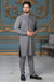 Festive Collection Stitched All Season Ban Suit - Grey Silver Button